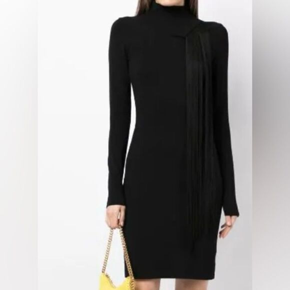 Stella McCartney asymmetric fringed knitted dress Small NWT $1279 - Picture 5 of 10